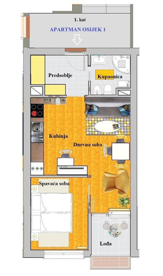 Apartman Όσιγιεκ Εξωτερικό φωτογραφία